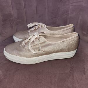 Keds Triple Metallic Rose Pink Platform Sneaker women's SIZE 11 Comfy Cute Ortho